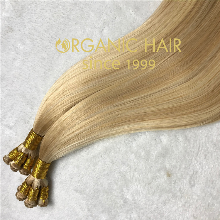 Real human hair extensions for sale-- hand tied weft  C50